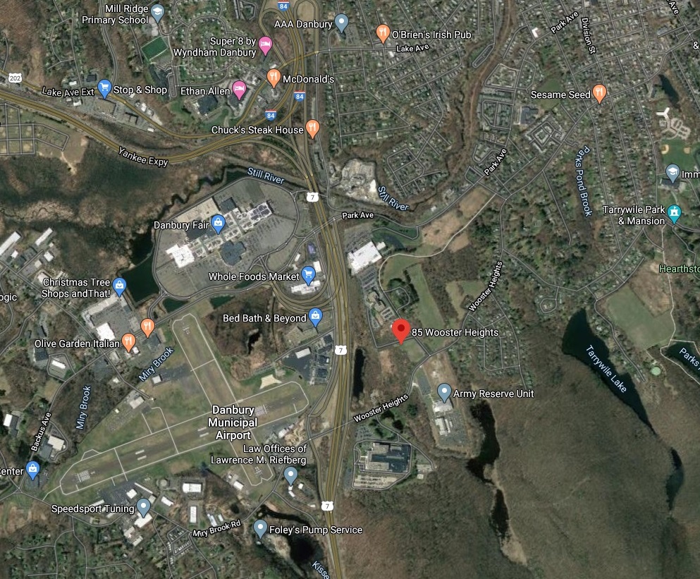 Google Maps view of Danbury Proton location