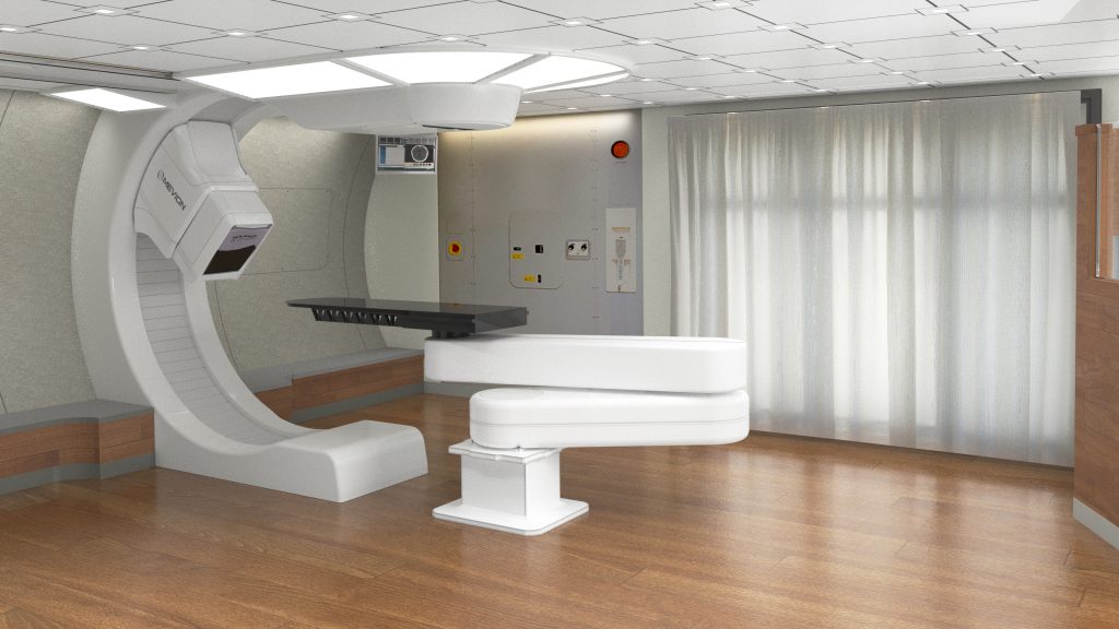 View of proton therapy treatment room