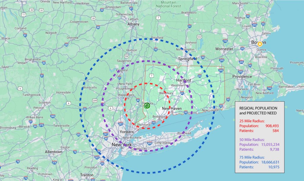 Map of Danbury Proton primary geography